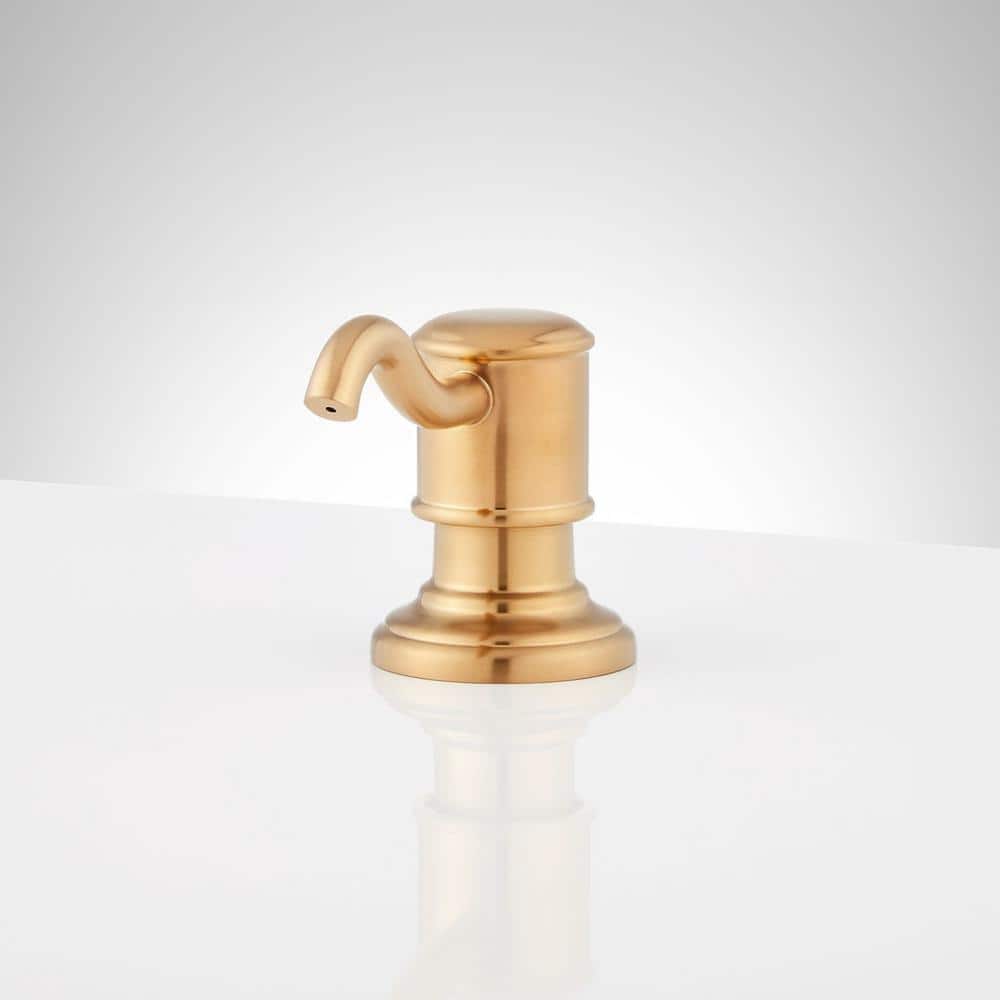 Amberly Brushed Gold Metal Soap Dispenser with Spring Loaded Pump