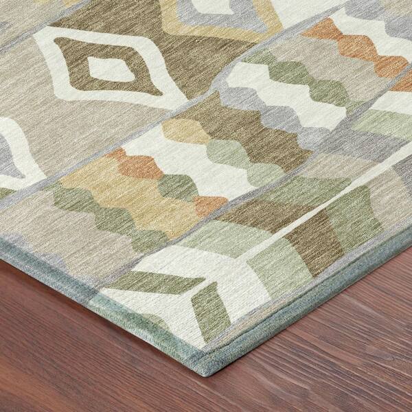 Chantille Machine Washable Indoor/Outdoor Abstract ACN2844 Ivory 8 ft. x 10 ft. Area Rug