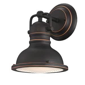 Boswell 1-Light Oil-Rubbed Bronze with Highlights Wall Sconce
