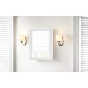 15-1/8 in. W x 19-1/4 in. H Framed Recessed or Surface-Mount Bathroom Medicine Cabinet in White