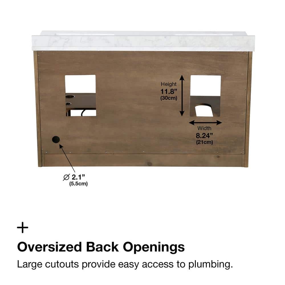 Almond Latte 72" Double Sink Freestanding Bathroom Vanity