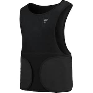 Unisex 1 Size Fits All Black 5-Volt Lithium Ion Base-Layer Heated Vest with Remote Control and Rechargeable Power Bank