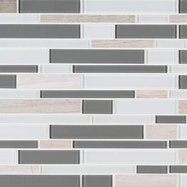 MSI Ashlar Rock Interlocking 8 in. x 18 in. x 8 mm Glass and Stone Mesh-Mounted Mosaic Tile (1 sq. ft.)