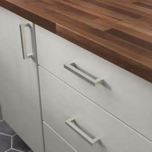 Modern Square 5-1/16 in. (128 mm) Modern Cabinet Drawer Pull in Stainless Steel