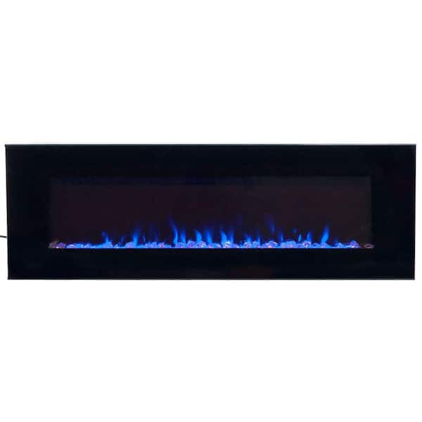Led Fire And Ice Electric Fireplace, Northwest Wall Mounted Electric Fireplace With Dual Color Leds And Remote