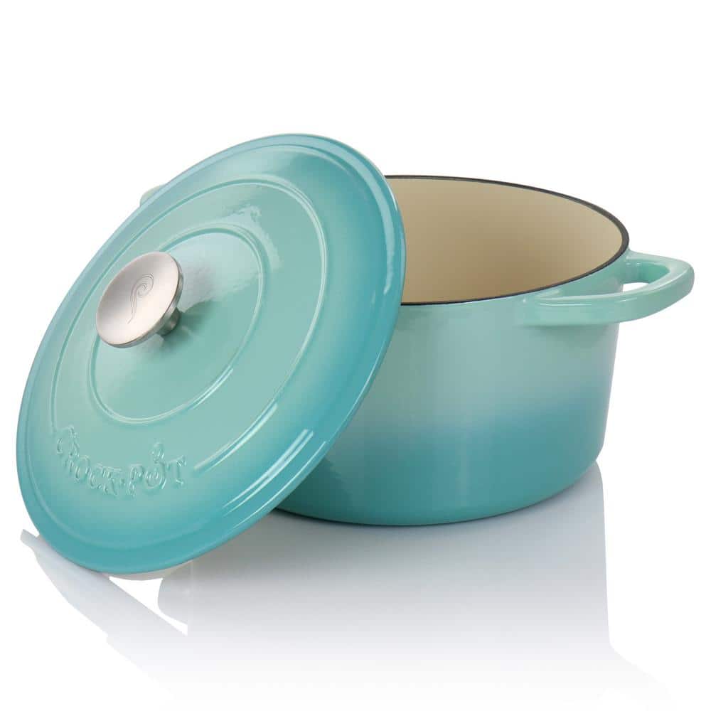 Artisan 5-Quart Aqua Blue Enameled Cast Iron Dutch Oven