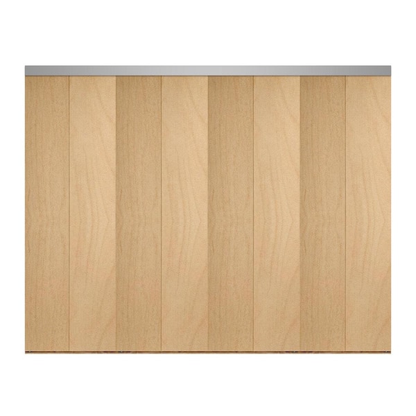 Impact Plus 120 in. x 84 in. Smooth Flush Stain Grade Maple Solid Core MDF Interior Closet Bi-fold Door with Chrome Trim