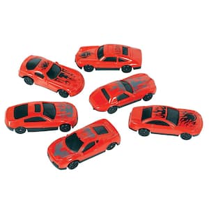 0.75 in. Valentine's Day Red Plastic Race Cars (10-Count, 3-Pack)