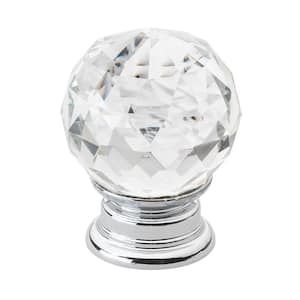1-1/4 in. Crystal Small K9 with Polished Chrome Base Cabinet Knob (10-Pack)