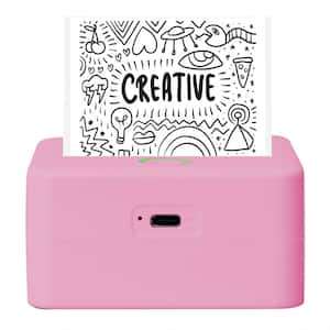 Wireless Mini Portable Thermal Printer Label Maker, Paper Included for Android and iOS Phone, Pink
