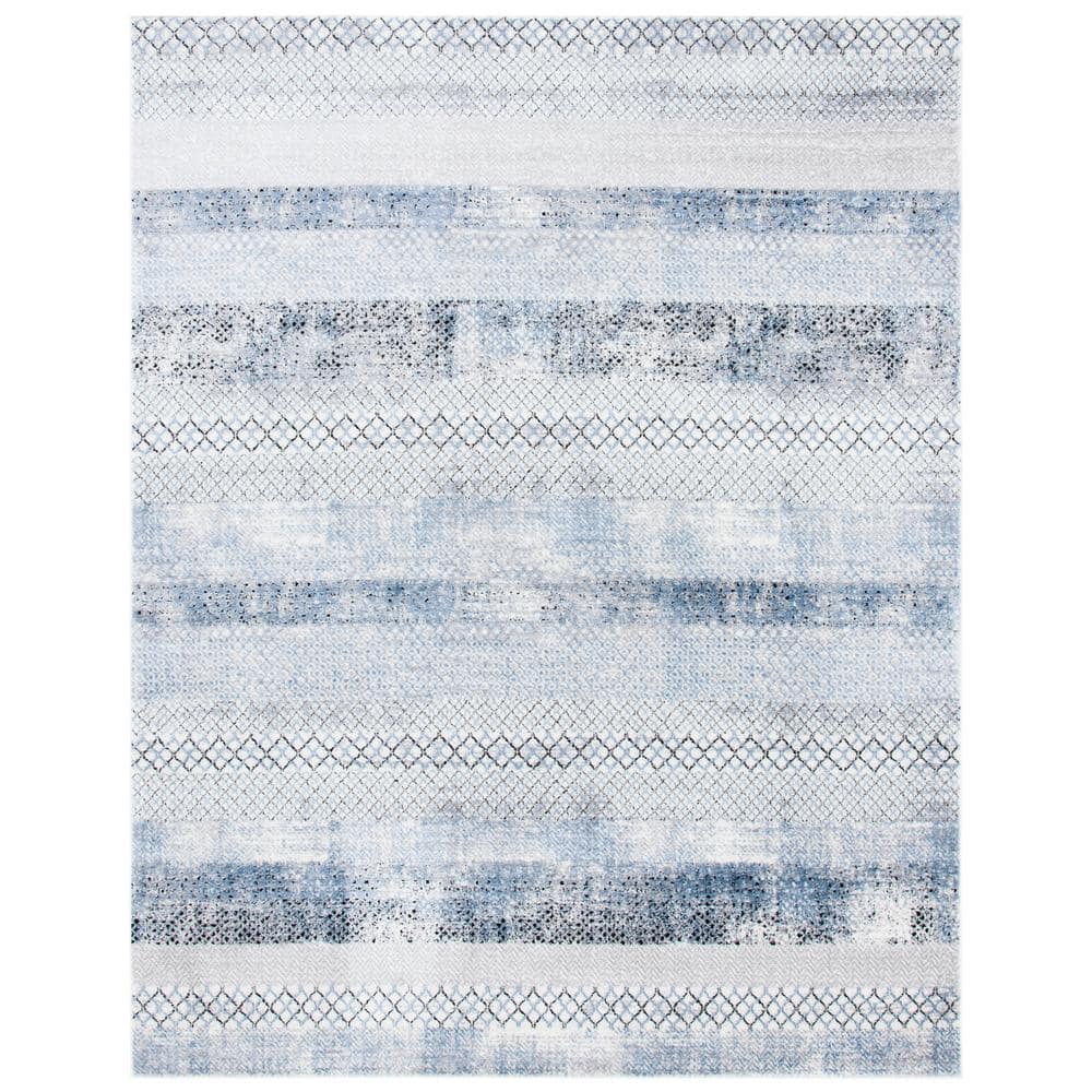 Amelia Gray/Light Blue 10 ft. x 14 ft. Geometric Distressed Area Rug price history on PriceWatchPro