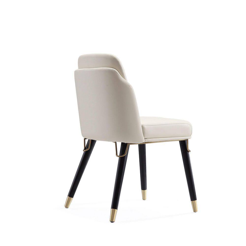 Estelle Cream and Black Faux Leather Upholstered Side Chair
