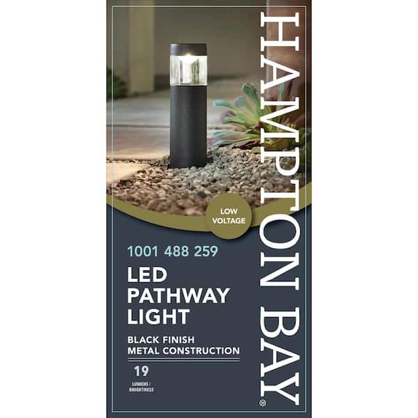 Biprodukt vulgaritet Manager Hampton Bay Helena Low-Voltage 10-Watt Equivalent Black Outdoor Integrated  LED Round Landscape Path Bollard Light ISV1801L-3 - The Home Depot
