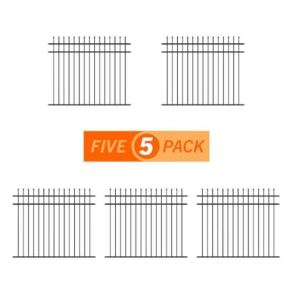 FORGERIGHT 5 ft. H x 6 ft. W Osprey Black Aluminum Fence Panel (5-pack)