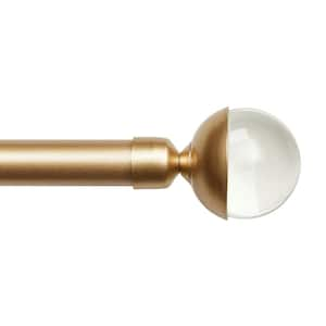 Eleanor 66 in. - 120 in. Adjustable 1 in. Single Curtain Rod Kit in Gold with Finial