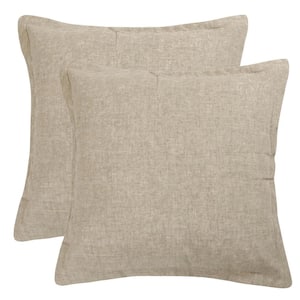 Linen-Style Natural Tan Linen/Cotton Euro Sham