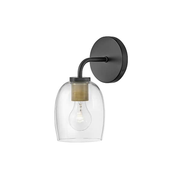 LARK Percy 5.25 in. 1 Light Black Vanity Light