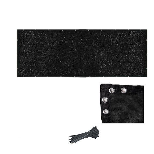 Afoxsos 6 ft. x 50 ft. Black Balcony and Fence Privacy Screen with 90% Shade Rating - 170 GSM Polyethylene Fabric