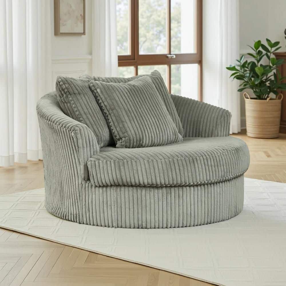 Lindy Gray Polyester Accent Chair with Swivel price history on PriceWatchPro