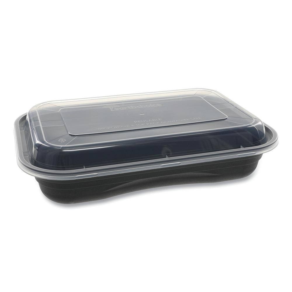 UPC 016194134537 product image for Pactiv 8.4 in. x 5.6 in. x 1.4 in. 27 oz. Black Clear Earth Choice Versa2Go Micr | upcitemdb.com