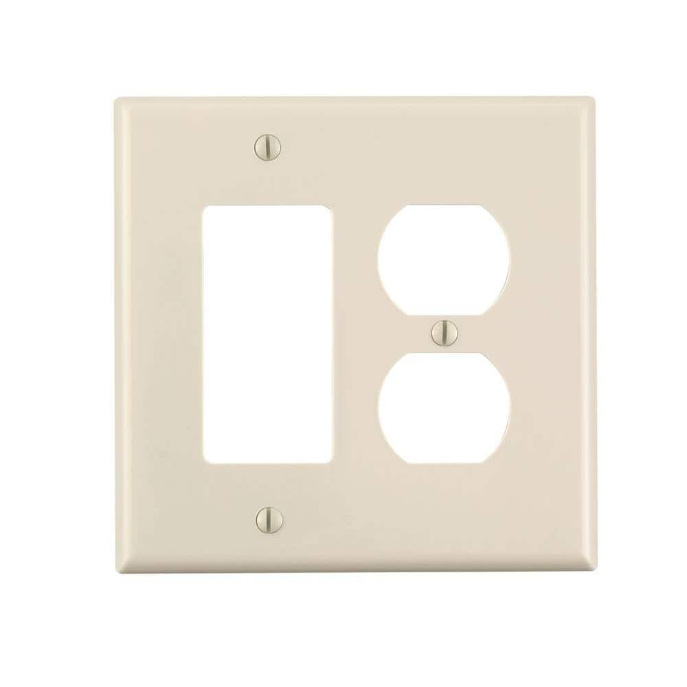 Leviton 2 Gang Light Almond 1 Decorarocker1 Duplex Outletreceptacle Nylon Midwaymidsize Wall 2642