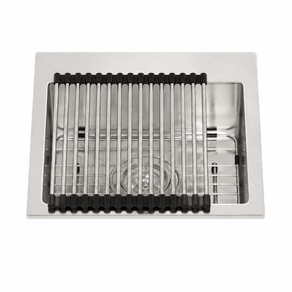 25 in. Drop-In Single Bowl 16 Gauge Stainless Steel Laundry Utility Sink, 25 x 22 x 12 in. Deep