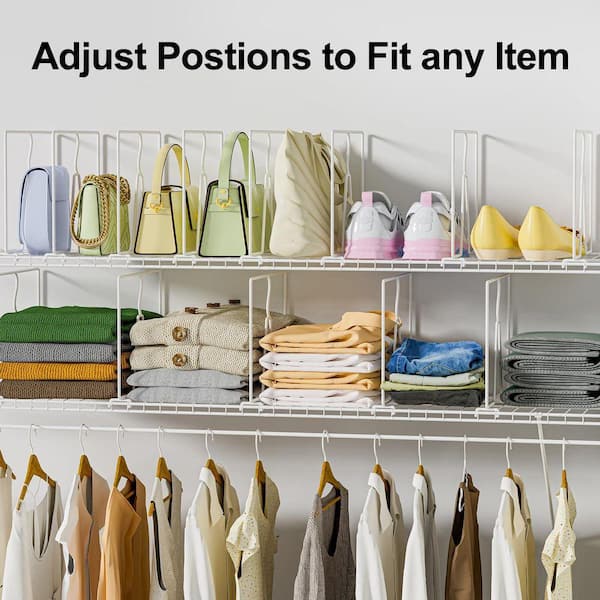 Lynzavix 8-Pack Adjustable Wire Shelf Dividers for Closet, 12-inch