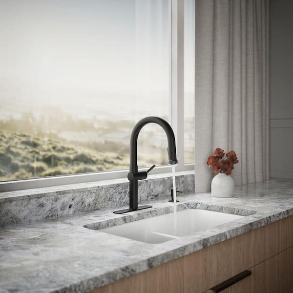 KOHLER Rune Single-Handle Pull-Down Sprayer Kitchen Faucet in