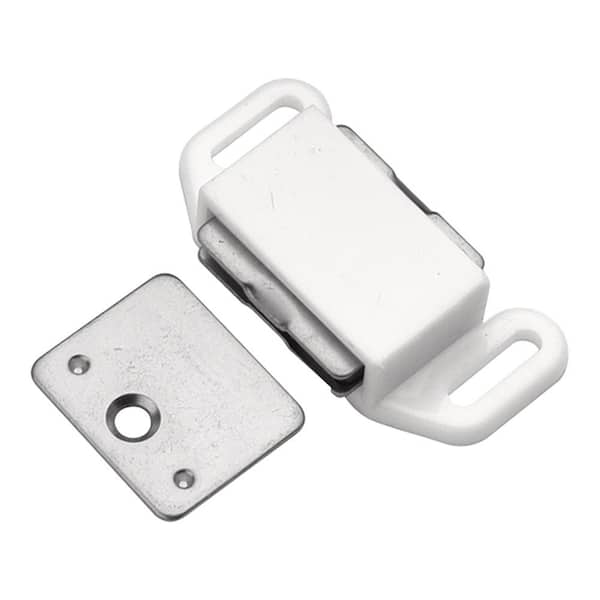 Catches 1-5/8 in. (41 mm) White Magnetic Catch (25-Pack)