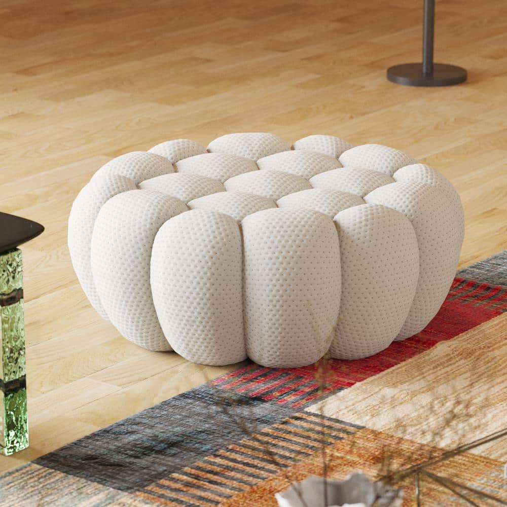 J&E Home 41.3 in W Armless 3D knitted fabric Curved