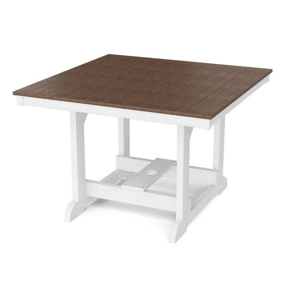 Heritage Tudor Brown and White HDPE Plastic 44 in. x 44 in. Outdoor Dining Table price history on PriceWatchPro