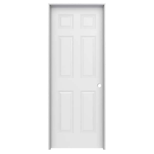 Builders Choice 36 in. x 80 in. Left-Handed Colonist Primed Textured Molded Composite MDF Single Prehung Interior Door