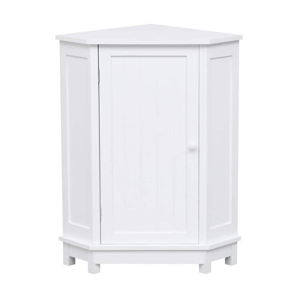 17.50 in. W x 17.50 in. D x 31.40 in. H White MDF Corner Linen Cabinet with Adjustable Shelves price history on PriceWatchPro