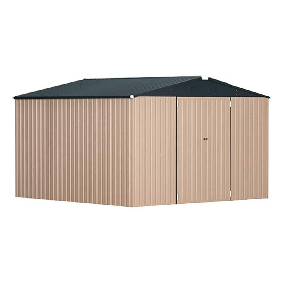Lycvki 10 ft. W x 10 ft. D Heavy-Duty Metal Storage Shed with