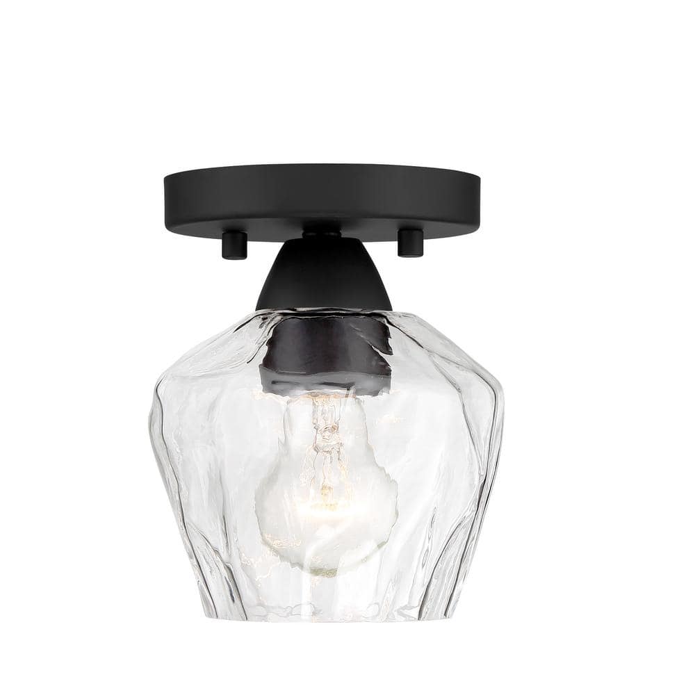 Camrin Coal Finish Mini Pendant with Clear Glass Shade