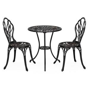 Classic Bronze 3-Piece Cast Aluminum Round Outdoor Bistro Set