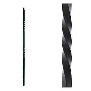 Stair Parts 44 in. x 1/2 in. Satin Black Double Twist Iron Baluster for Stair Remodel