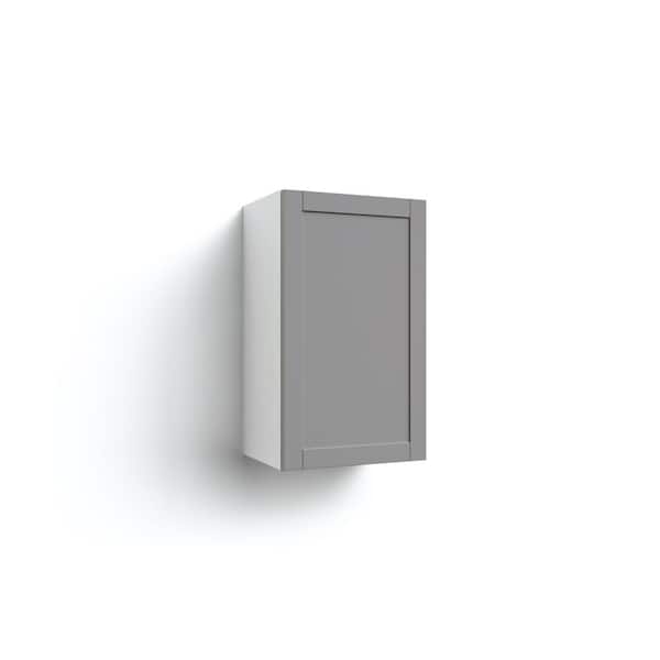NewAge Products Home Kitchen Gray Shaker Single Door Wall Cabinet Right Handed (18 in. W x 13.8 in. D x 30.6 in. H)