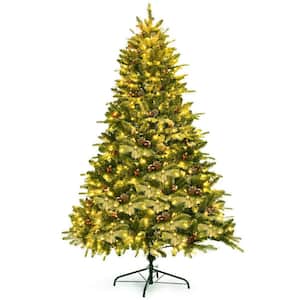 6.5 ft. Pre-Lit LED PVC Snow Flocked Artificial Christmas Tree with 450 Warm White LED Lights