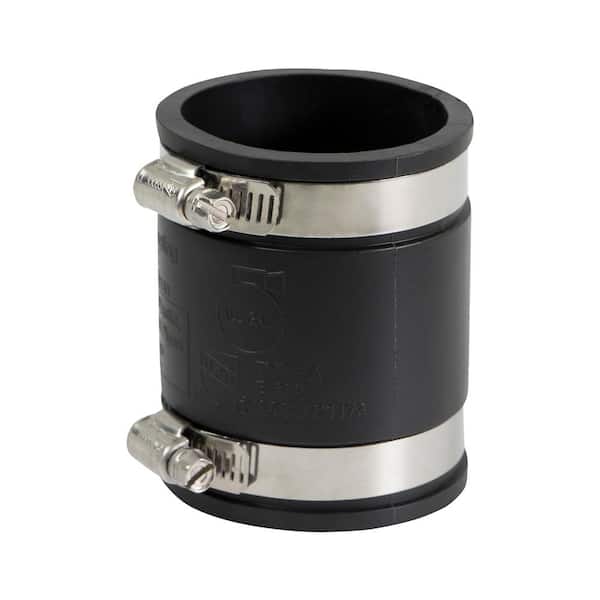 PLUMBFLEX 2 in. PVC Flexible Coupling with Stainless Steel Clamps