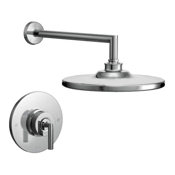 MOEN Arris 1-Handle 1-Spray Posi-Temp Shower Faucet Trim Kit in Matte Black (Valve not Included)