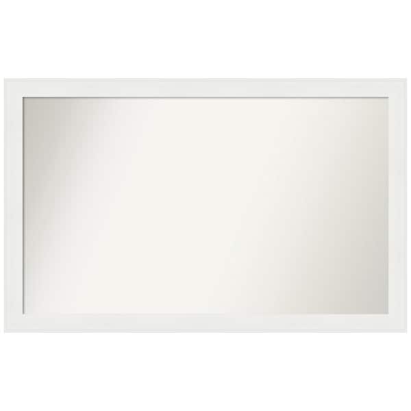 Amanti Art Vanity White Narrow 43.5 in. x 27.5 in. Custom Non-Beveled Recycled Polystyrene Framed Bathroom Vanity Wall Mirror