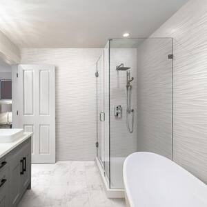 Nuvola White 3D 12 in. x 22 in. Ceramic Wall Tile (12.83 sq. ft./Case)