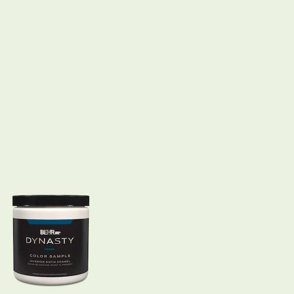BEHR DYNASTY 8 oz. #P380-1 Magic Mint Satin Enamel Stain-Blocking Interior/Exterior Paint and Primer Sample
