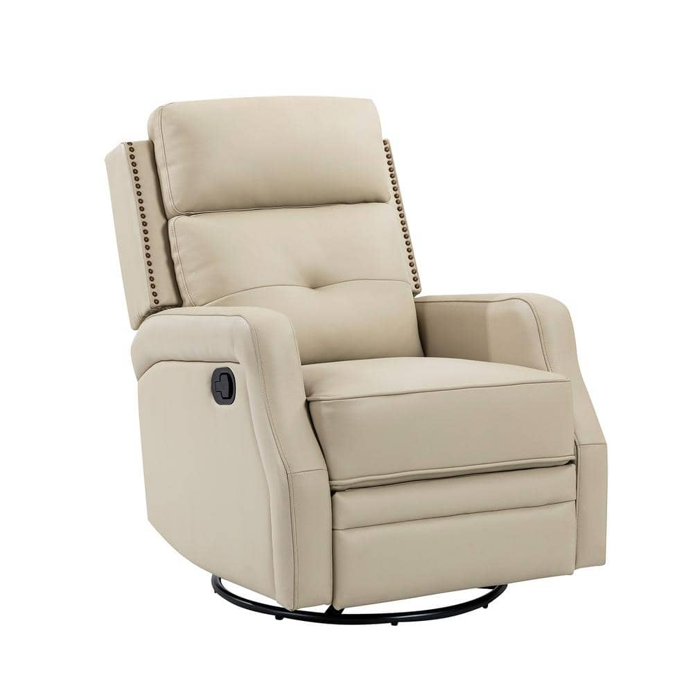 Beige leather best sale rocker recliner