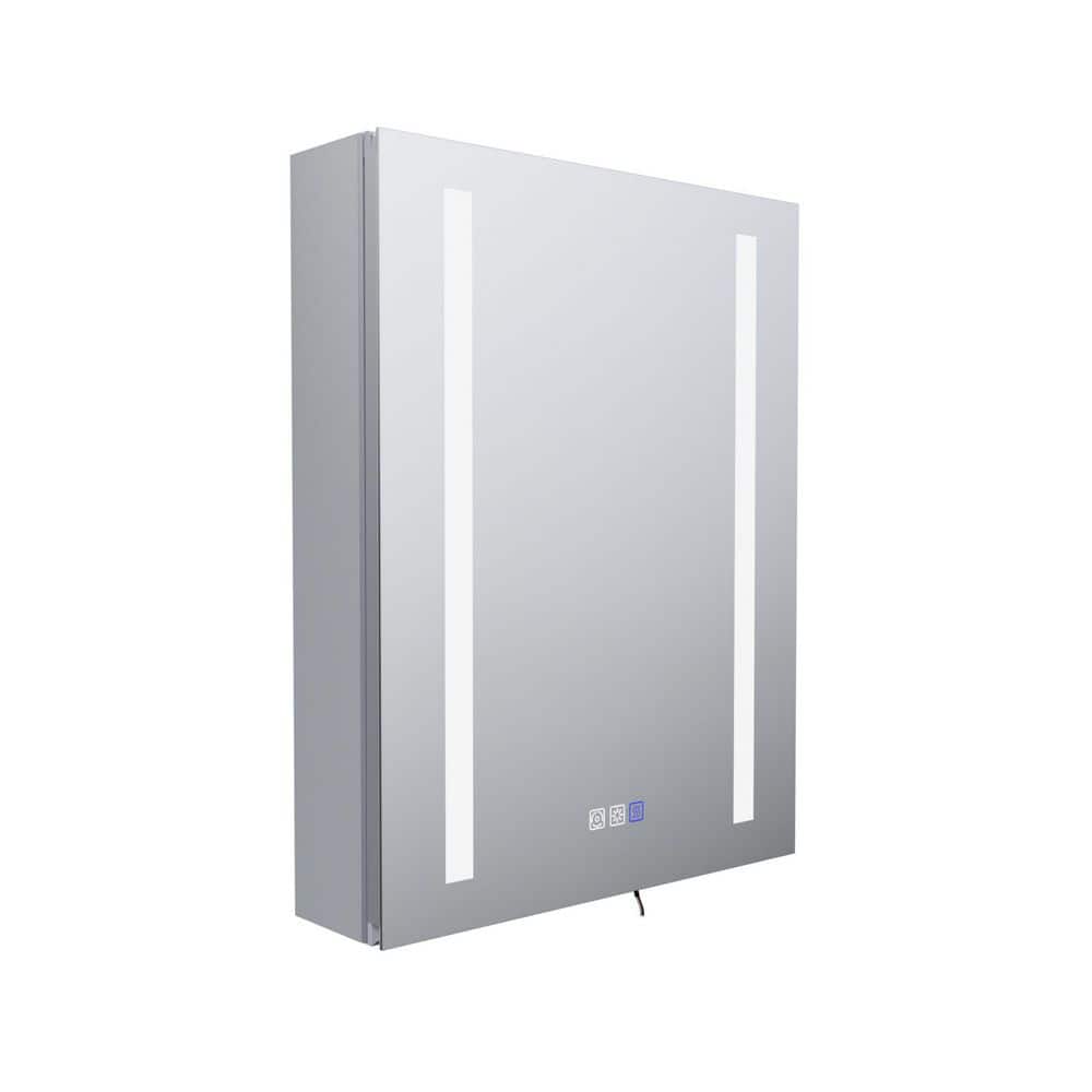 20.1 in. W x 26 in. H Rectangular Aluminum Soft-Close LED Defog Medicine Cabinet with Mirror, Right Open price history on PriceWatchPro