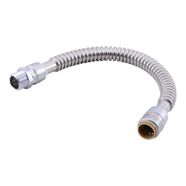 Max 3/4 in. Push-to-Connect x 3/4 in. MIP x 18 in. Corrugated Stainless Steel Water Heater Connector
