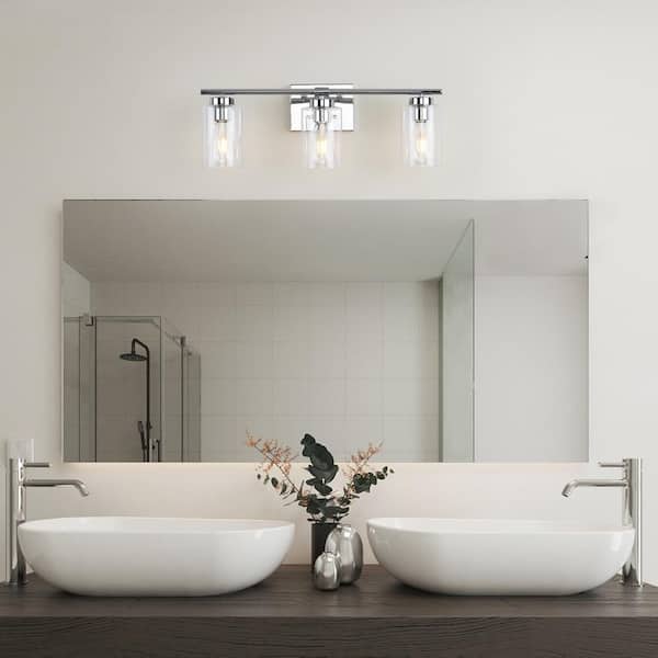 LWYTJO Hooversville 22.83 in. 3-Light Chrome Vanity Light with