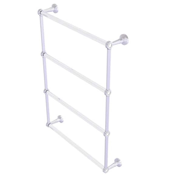 Allied Brass Pacific Beach 4 Tier 24 in. Ladder Towel Bar with Dotted Accents in Satin Chrome
