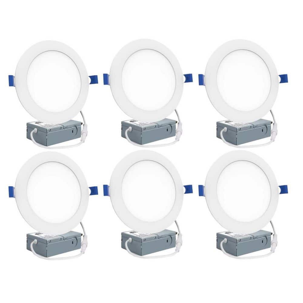 5/6 in. Ultra-Thin LED Canless Recessed Light with J-Box 5 Color Selectable 12-Watt 1050 Lumens Damp Rated (6-Pack) price history on PriceWatchPro